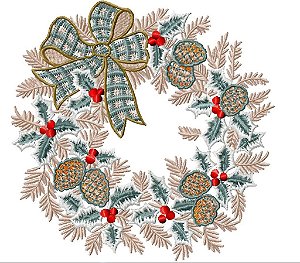 Matriz Bordado Natal Guirlandas E Barrados Delicados