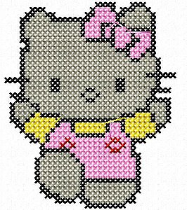 Matriz Bordado Ponto Cruz Hello Kitty