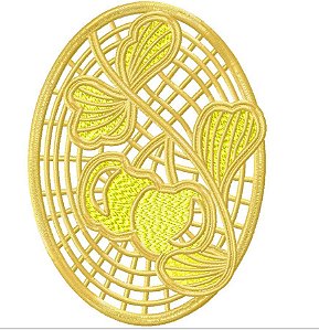 Matriz Bordado Richelieu Frutas Com Moldura