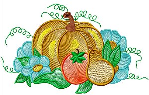 Matriz Bordado Arranjo De Frutas Lindo