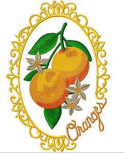 Matriz Bordado Fruta Na Moldura