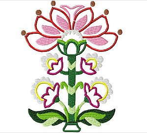 Matriz Bordado Aplique Floral Lindo