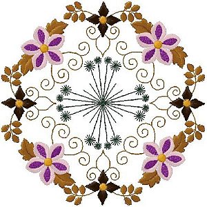 Matriz Bordado Circulo Floral