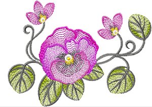Matriz Bordado Violetas Rippled