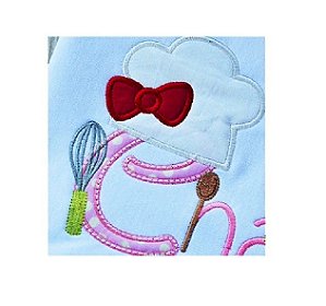 Matriz Bordado Alfabeto Aplique Chef De Cozinha Feminino