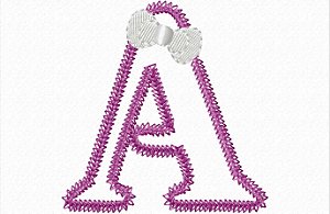 Matriz Bordado Alfabeto Aplique Lacinho Delicado