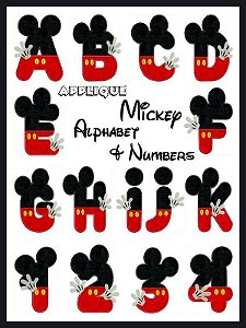 Matriz Bordado Alfabeto Aplique Mickey