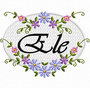 Matriz Bordado Toalha e lavabo Ele E Ela Delicado