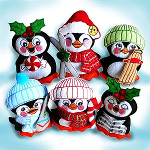 Matriz Bordado Boneco De Pano Pinguim No Natal