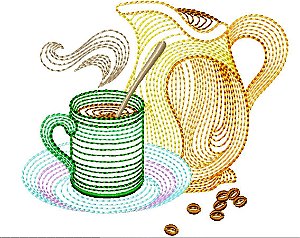 Matriz Bordado Café Da Tarde Rippled