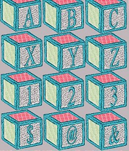 Matriz Bordado Alfabeto Baby Block