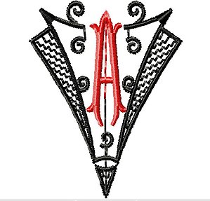 Matriz Bordado Alfabeto Decote V