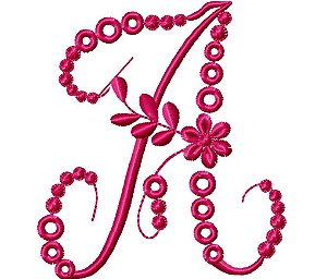 Matriz Bordado Alfabeto Floral 14