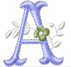 Matriz Bordado Alfabeto Floral Lindo