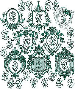 Matriz Bordado Alfabeto Manuscrito Com Moldura