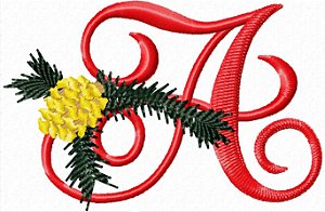Matriz Bordado Alfabeto Pinha De Natal