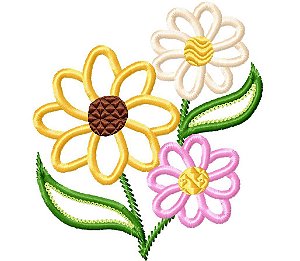 Matriz Bordado Aplique Flores Lindas