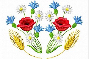 Matriz Bordado Trigo Com Flores