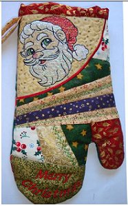 Matriz Bordado Luva De Cozinha Papai Noel