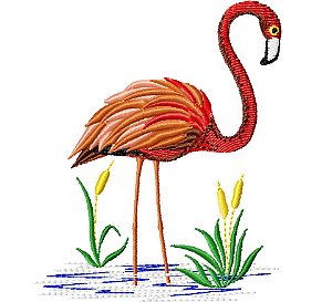 Matriz Bordado Flamingos Delicados