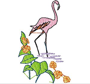 Matriz Bordado Flamingos Rosa