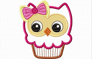 Matriz Bordado Aplique Cupcake Carinhas