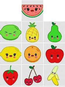 Matriz Bordado Aplique Frutinhas Sorrindo