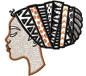 Matriz Bordado Aplique Penteados E Tranças Afro