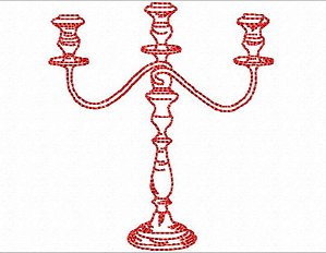 Matriz Bordado Candelabros Redwork
