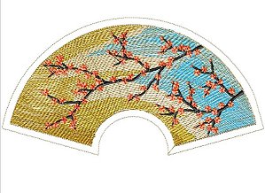 Matriz Bordado Conjunto Lindo Leque Japonês