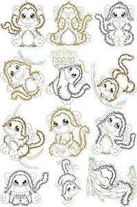 Matriz Bordado Macaquinho Feliz