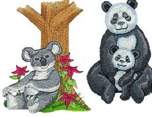 Matriz Bordado Pandas E Koalas