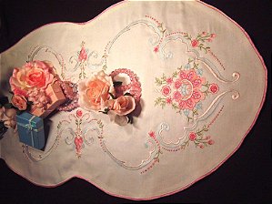 Matriz Bordado Toalha De Mesa Com Rosa