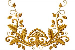 Matriz Bordado Arabesco Com Folhas