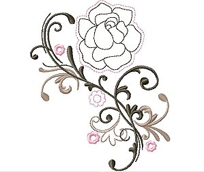 Matriz Bordado Floral Vintage