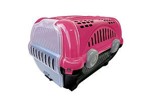 Caixa Plástica para Transporte Pet Luxo n°1 Rosa Furacão Pet
