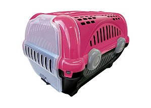 Caixa Plástica para Transporte Pet Luxo n°3 Rosa Furacão Pet