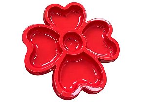 Petisqueira Plástica em Formato de Trevo Vermelha Keita