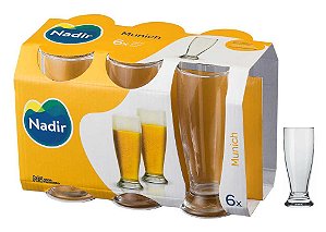 Copo Cerveja Vidro Incolor Munich 200mL com 6 peças Nadir