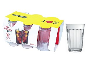 Jogo de Copos de Vidro 450ml - 6 Peças Americano Long Drink, Shopping