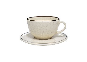 Xícara Chá Cerâmica 200mL com Pires Unni Brisa Oxford