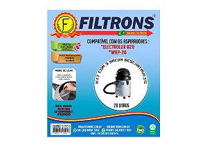 Filtro para Aspirador de Pó Electrolux A-20 com 3 peças 20L Filtrons