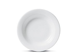 Prato Fundo Porcelana 23cm Gourmet com Aba Branco Oxford