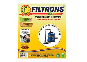 Filtro para Aspirador de Pó Electrolux S 1400W com 3 peças 10L Filtrons