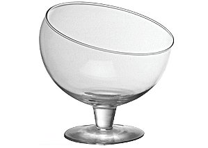 Taça de Servir Decorativa de Vidro Diagonal 19x19cm 1,83 Litros Luvidarte