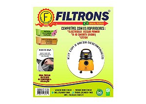 Filtro para Aspirador de Pó Electrolux A10 Acqua Power com 3 peças 10L Filtrons