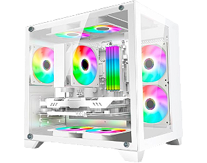 GABINETE GAMER K-MEX CG-W13A BRANCO