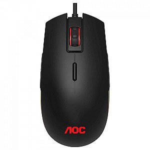 MOUSE GAMER AOC GM500 AMBIDESTRO, RGB, 5000 DPI, 8 BOTÕES