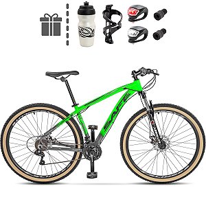 Bicicleta Aro 29 Safe Number One Câmbios Shimano 21 Marchas Suspensão com Trava - Verde Neon