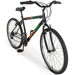 Bicicleta de Passeio Aro 26 Dks Mtb Urbana 18 Marchas Vbrake - Laranja/Verde